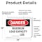 Signmission Maximum Load Capacity lbs, 24 in W x Rectangle, Vinyl Decal OS-2PACK-DS-D-1824-L-1771 - alternate 6